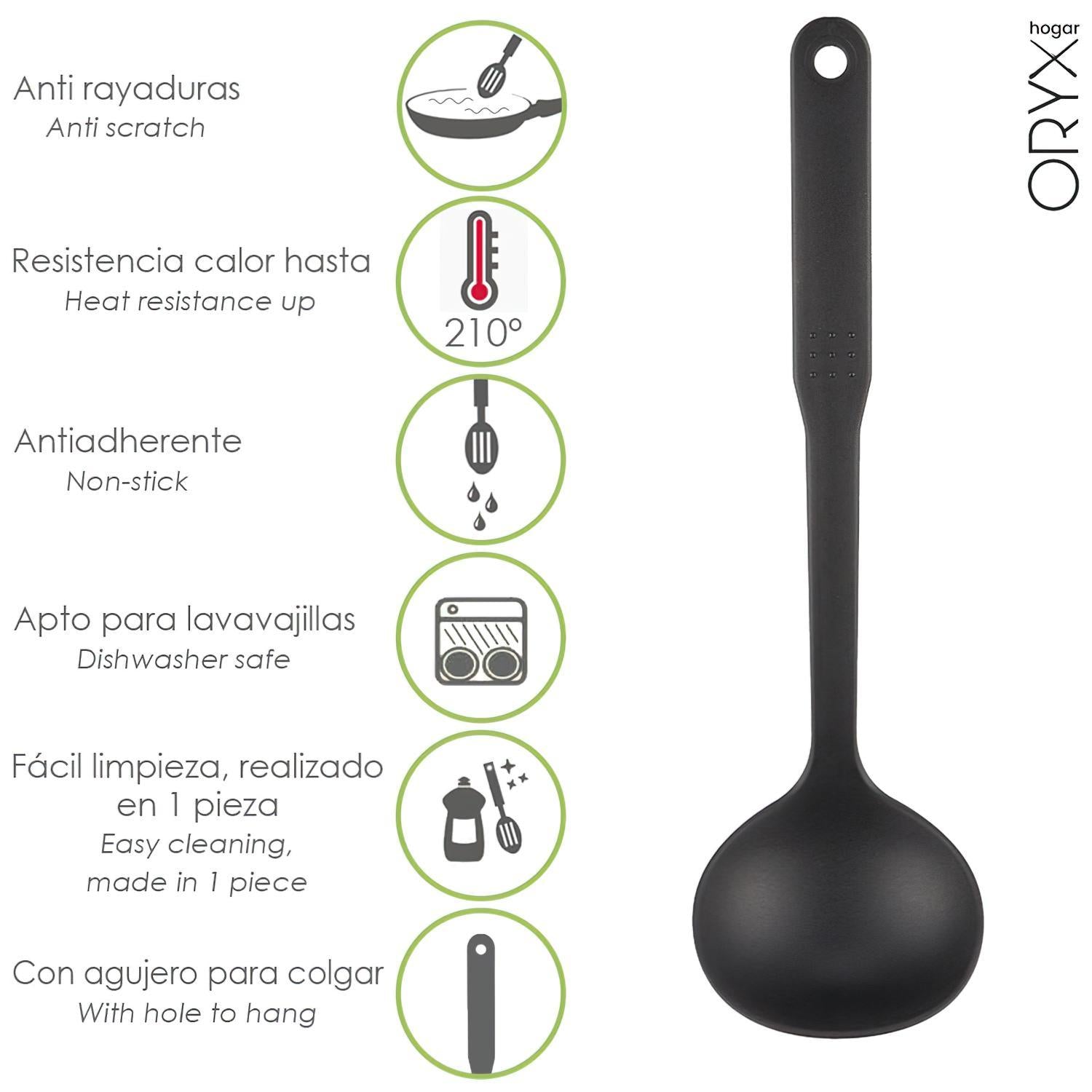 Cucharon Servir Cocina Nylon Basic 32 X 9.5 Cm.