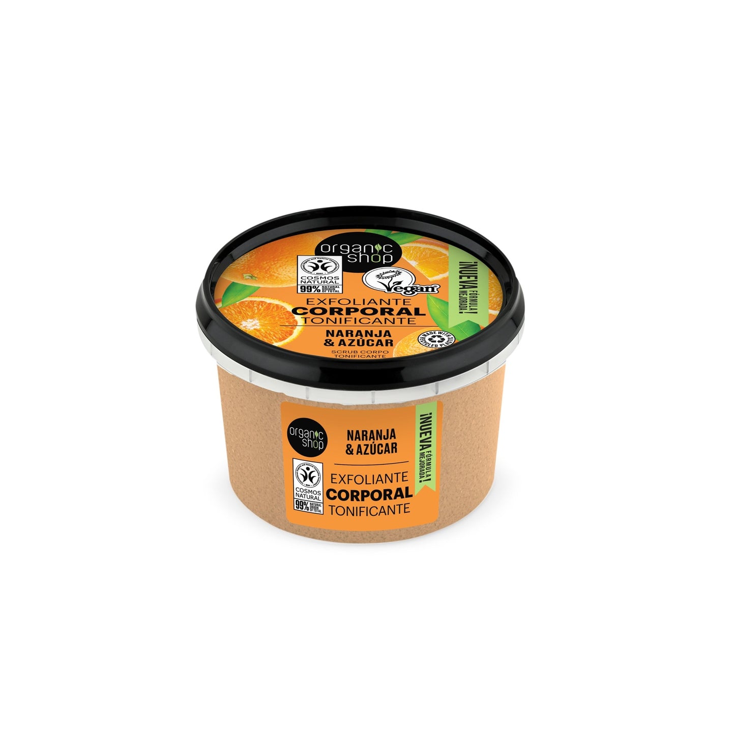 Exfoliante corporal tonificante naranja, 250ml. Organic Shop