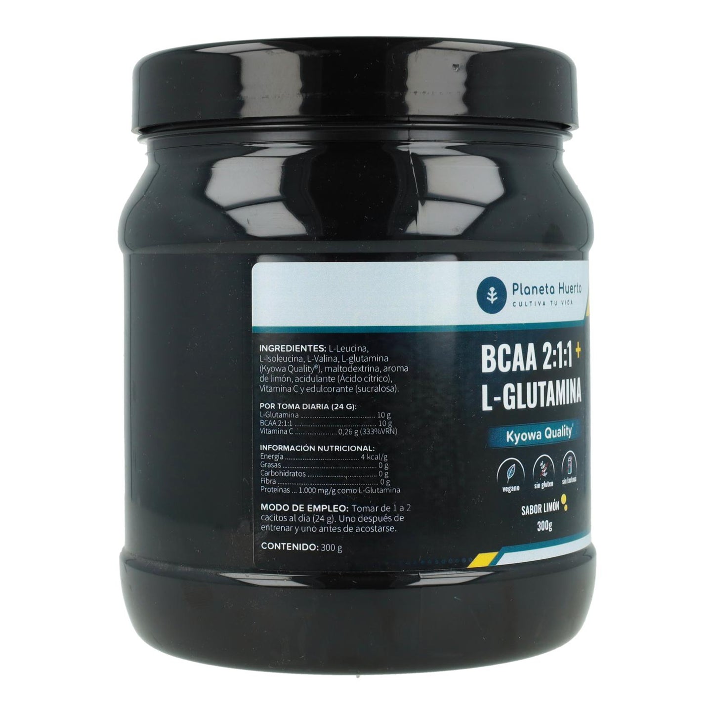 BCAA 2:1:1 + L-Glutamina Sabor Limón Planeta Huerto 300 g
