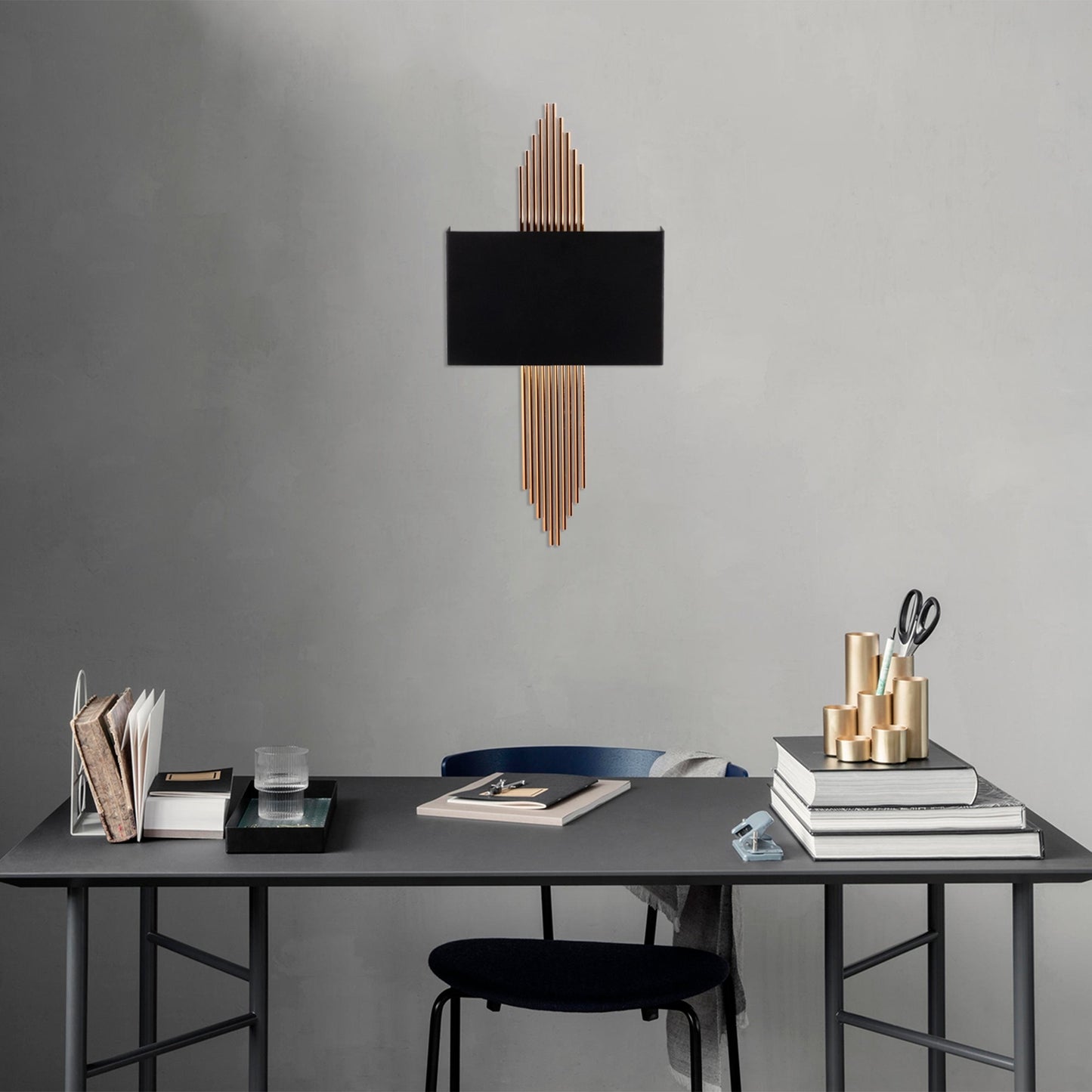 Aplique De Pared Recto, Metal , Negro cobre, 75x10x22, Casquillo E 27 Max 40 W_4