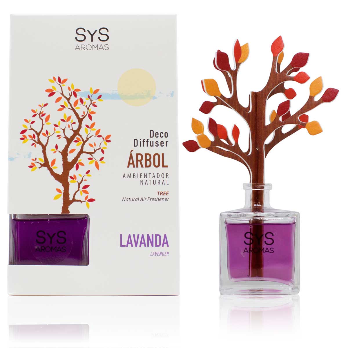 Ambientador Difusor Árbol Lavanda Deco Diffuser SYS Aromas 90 ml | Aroma Floral y Agreste | Relajante_0