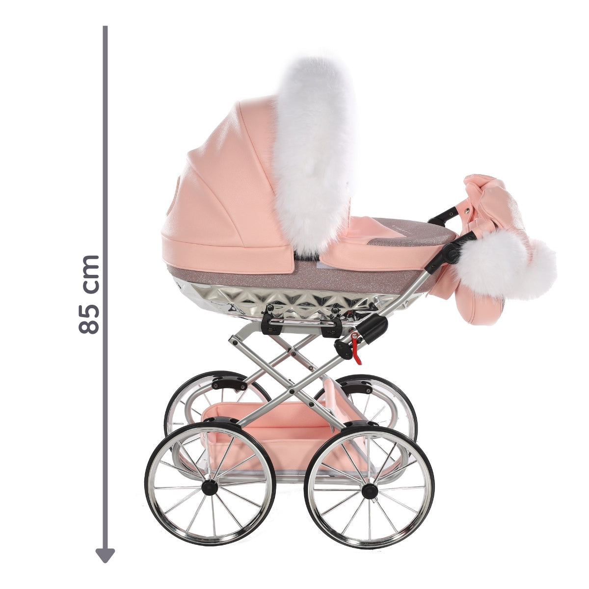 Carro De Muñecas Hand Craft Glitter Satin Classic Pink / Silver