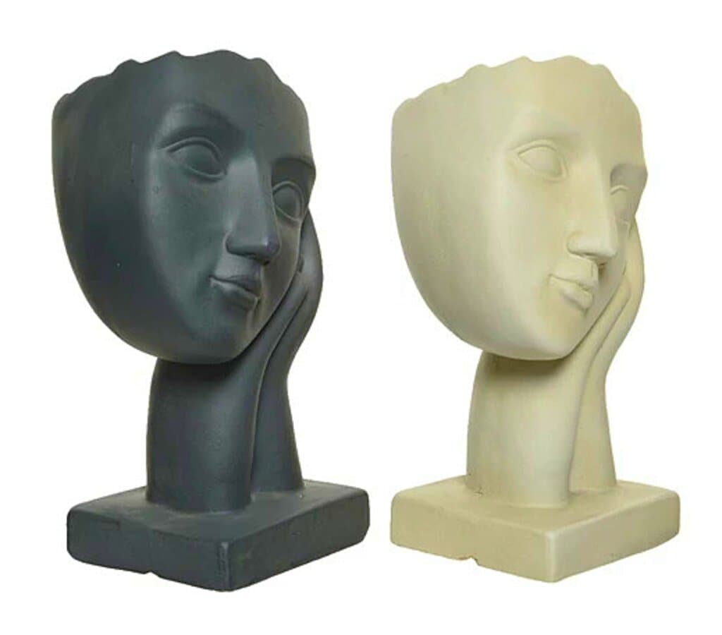 Macetero De Fibra Cara Dormida  33 Cm