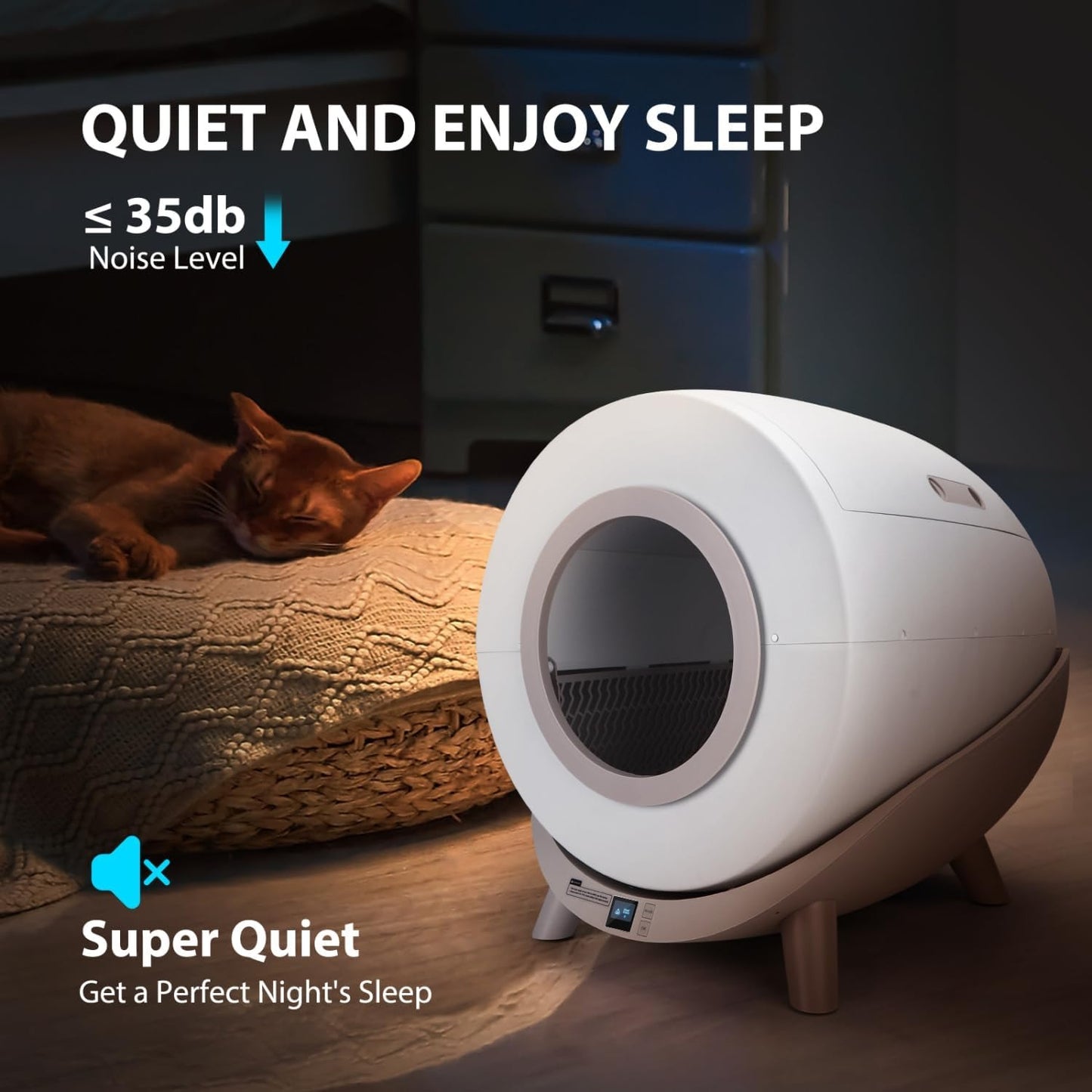 Nobleza Arenero Autolimpiable Inteligente con 2 rollos de bolsas de basura para gatos