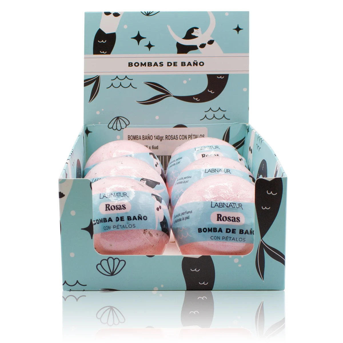 Bomba de Baño Rosas con Pétalos Labnatur 140 g | Aroma Floral | Hidrata, Suaviza y Perfuma | Vegana_1