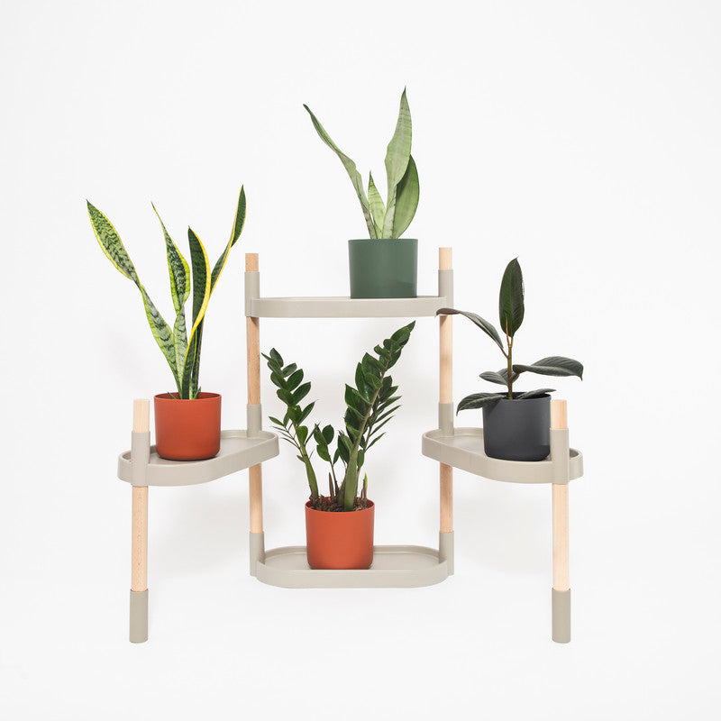 Soporte Para Macetas Modular I Personalizable Citysens; Color Gris Claro; 4 Bandejas