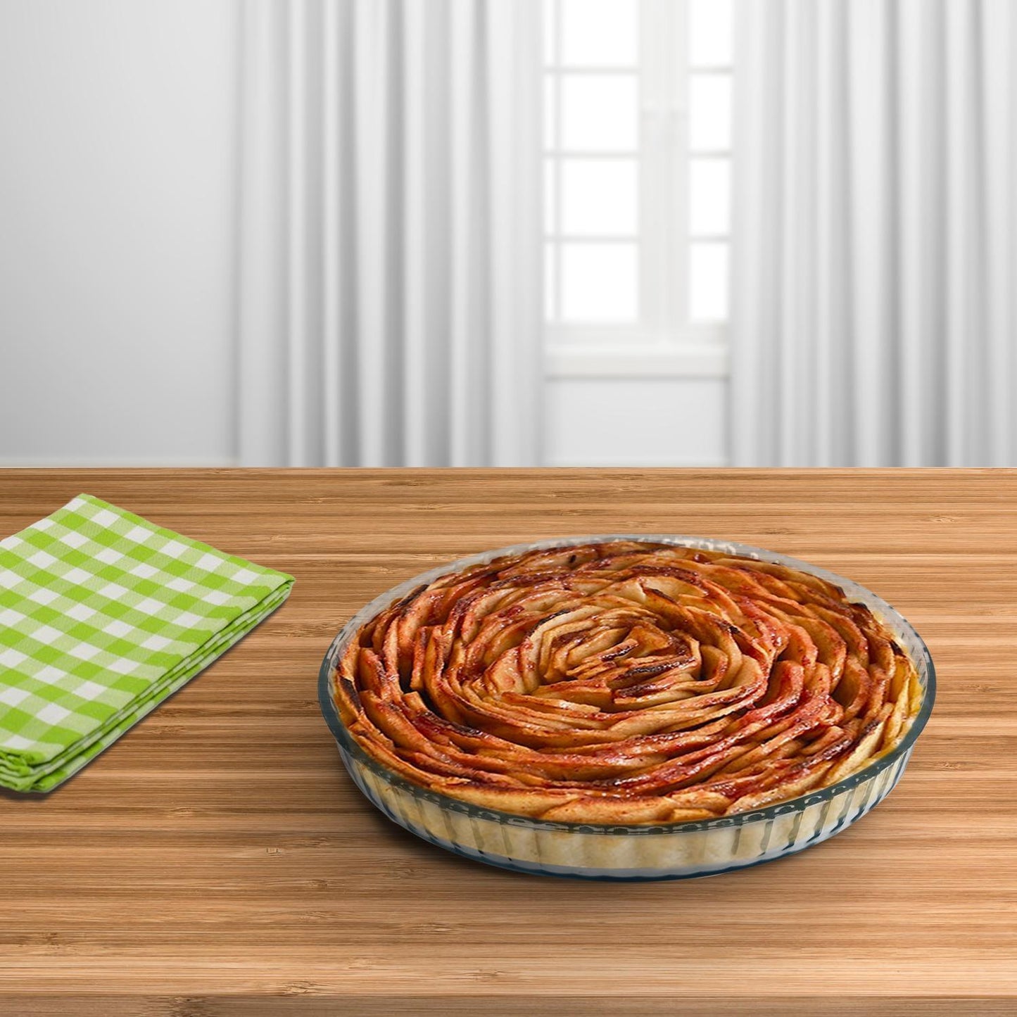 Molde Rizado Horno Cristal Borosilicato Ø 28 Cm. Ideal Postres, Cocina, Resposteria, Tartas, Quiche, Libre Bpa_3