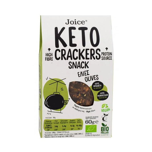 Keto crackers aceitunas Joice Foods 60 g
