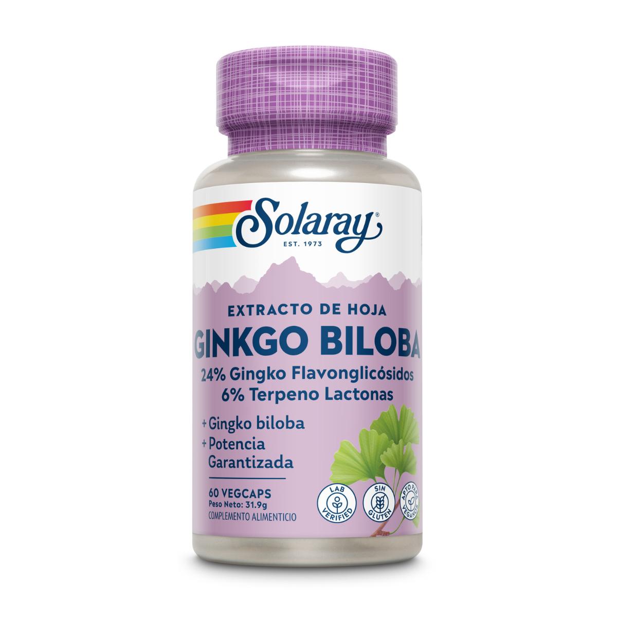 Ginkgo Biloba 60 mg Solaray, 60 cápsulas
