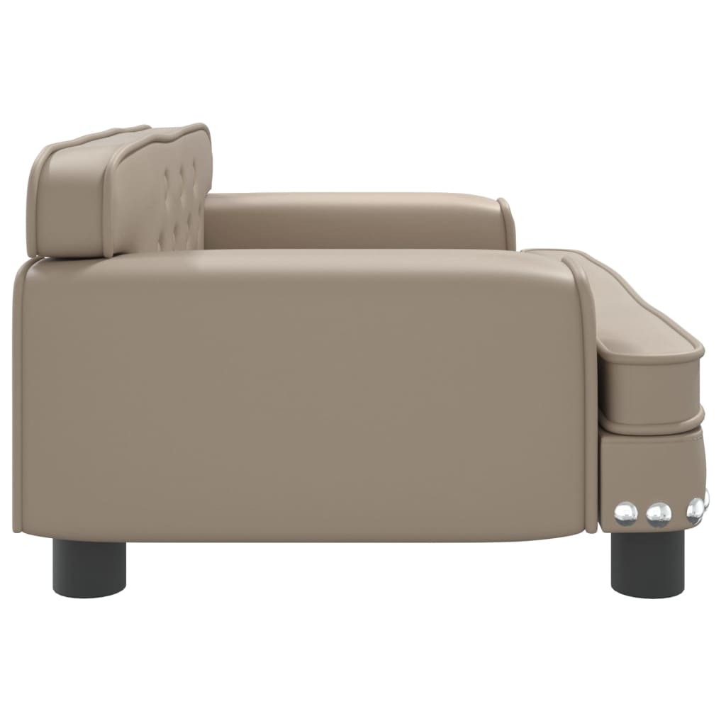 Cama Para Perros De Cuero Sintético Color Capuchino 70x45x30 Cm / Vetonek_5