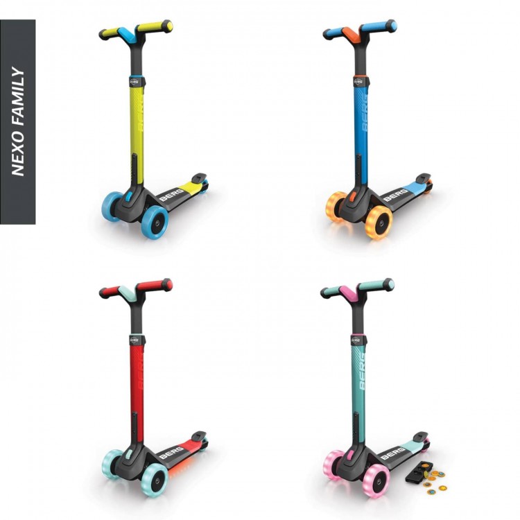 Patinete Berg Nexo Lights Con Plataforma Magnetica Azul.