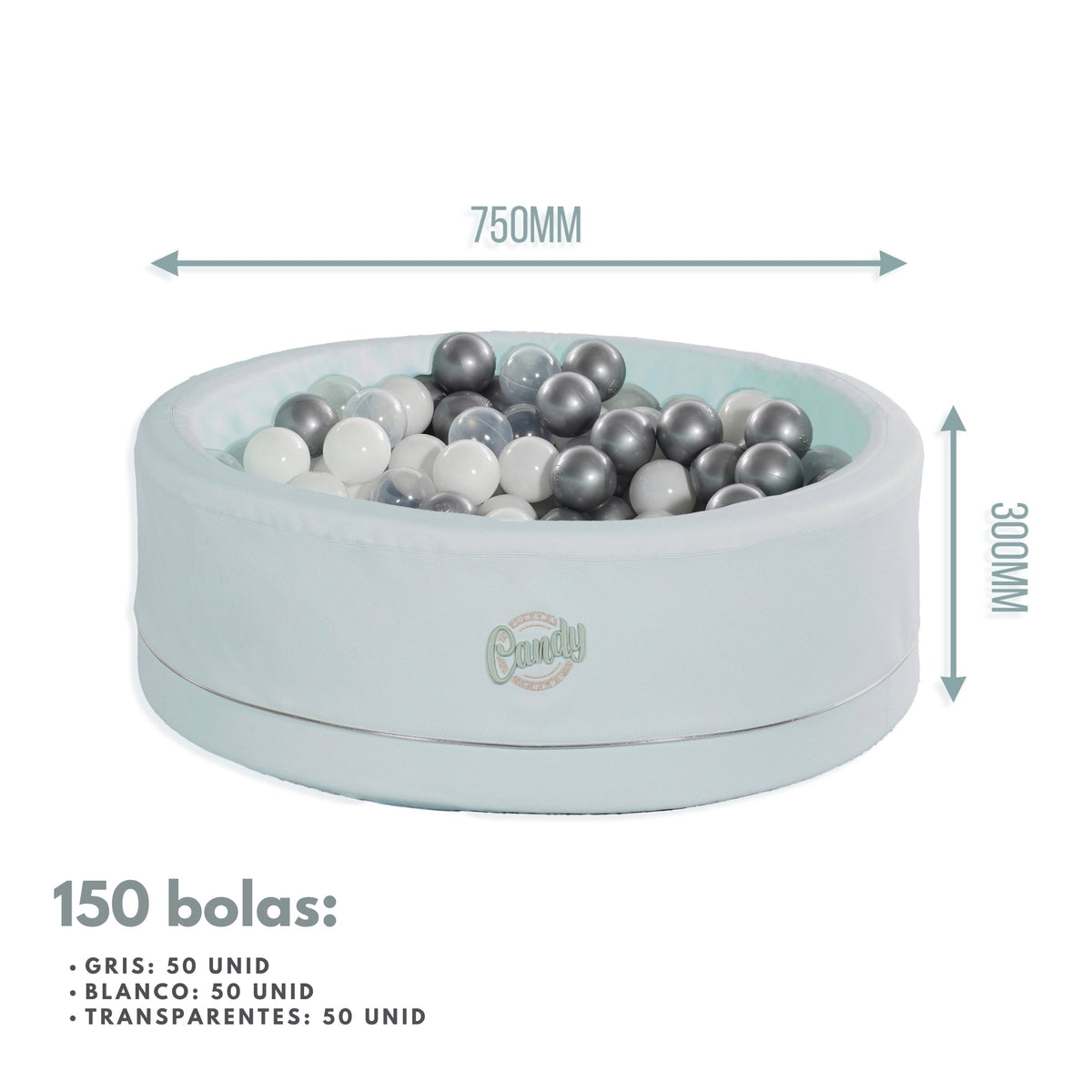 Piscina De Bolas Polipiel Candy Menta_3
