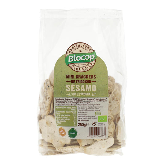 Mini Crackers de Trigo con Sésamo Biocop 250 g