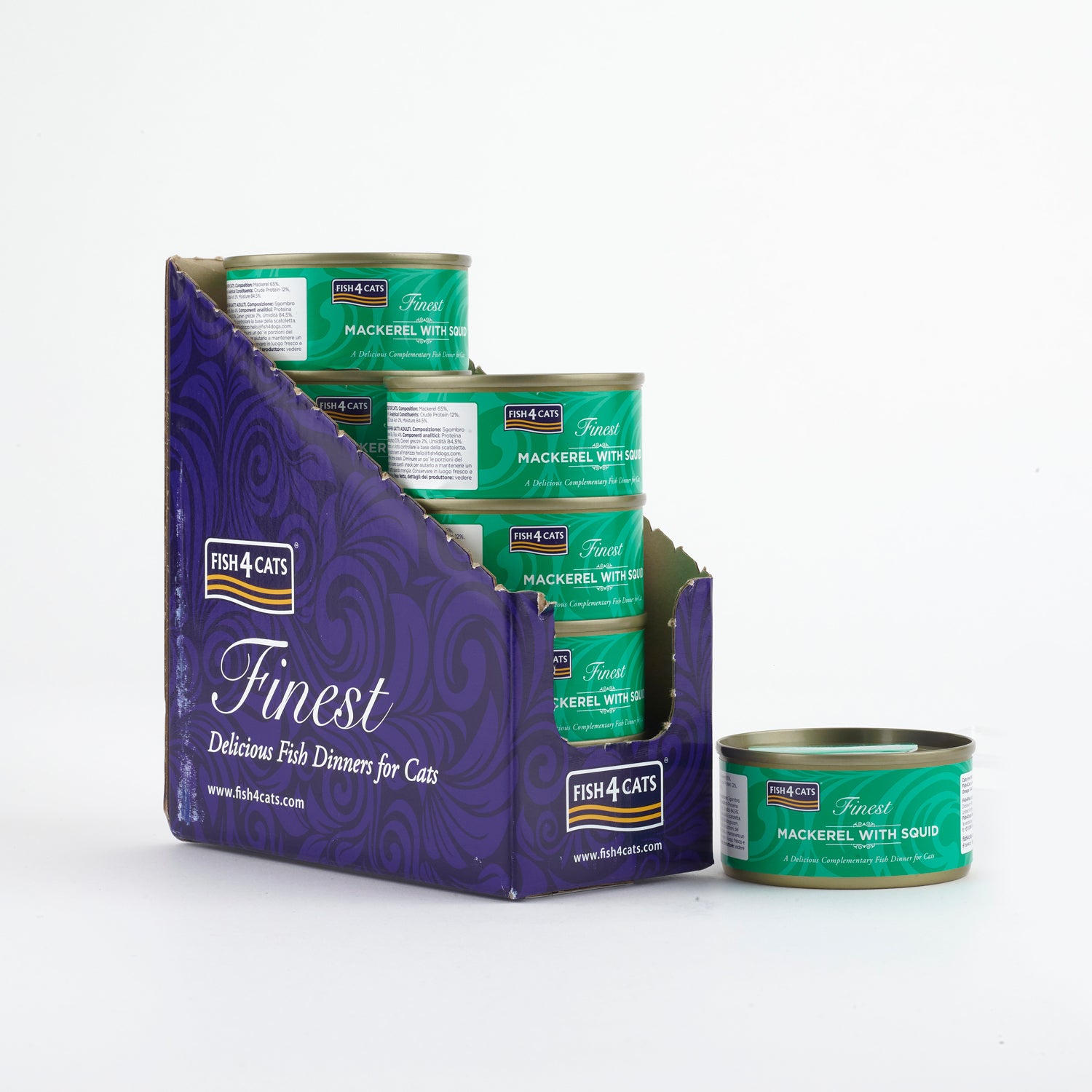 Fish4cats Filete Para Gato – Caballa Con Calamar 70 G (pack De 10)