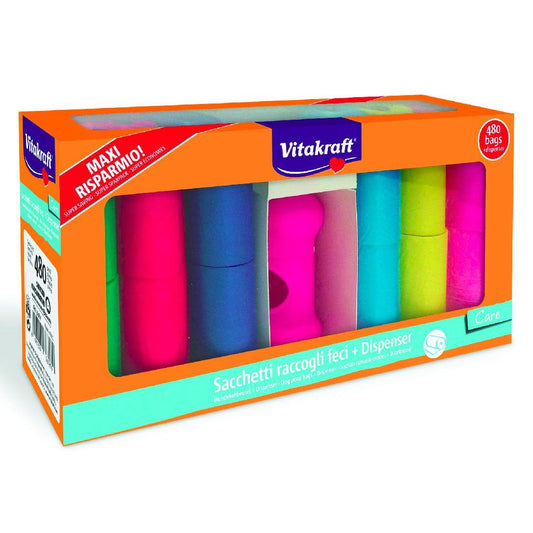 Vitakraft Pack bolsas higiénicas para excremetnos 480 bolsas + dispensador