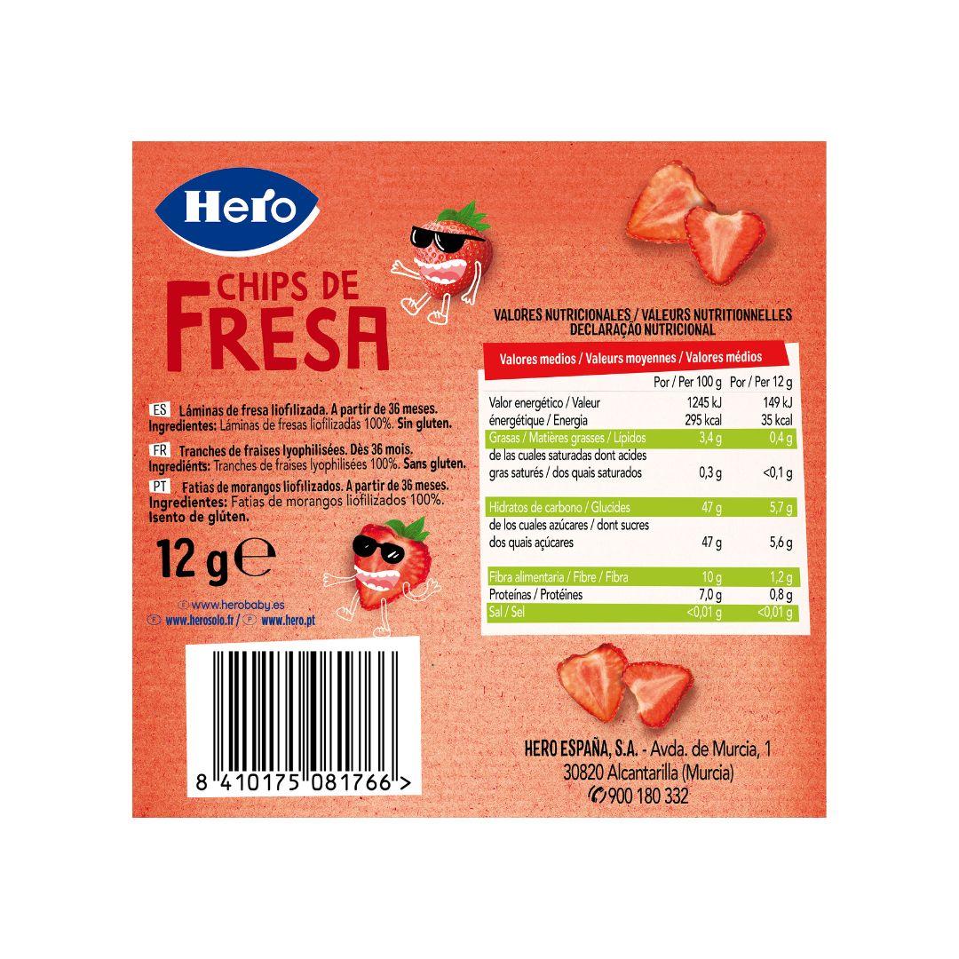 Snack de Chips de Fresa, Hero Baby SOLO, 12g
