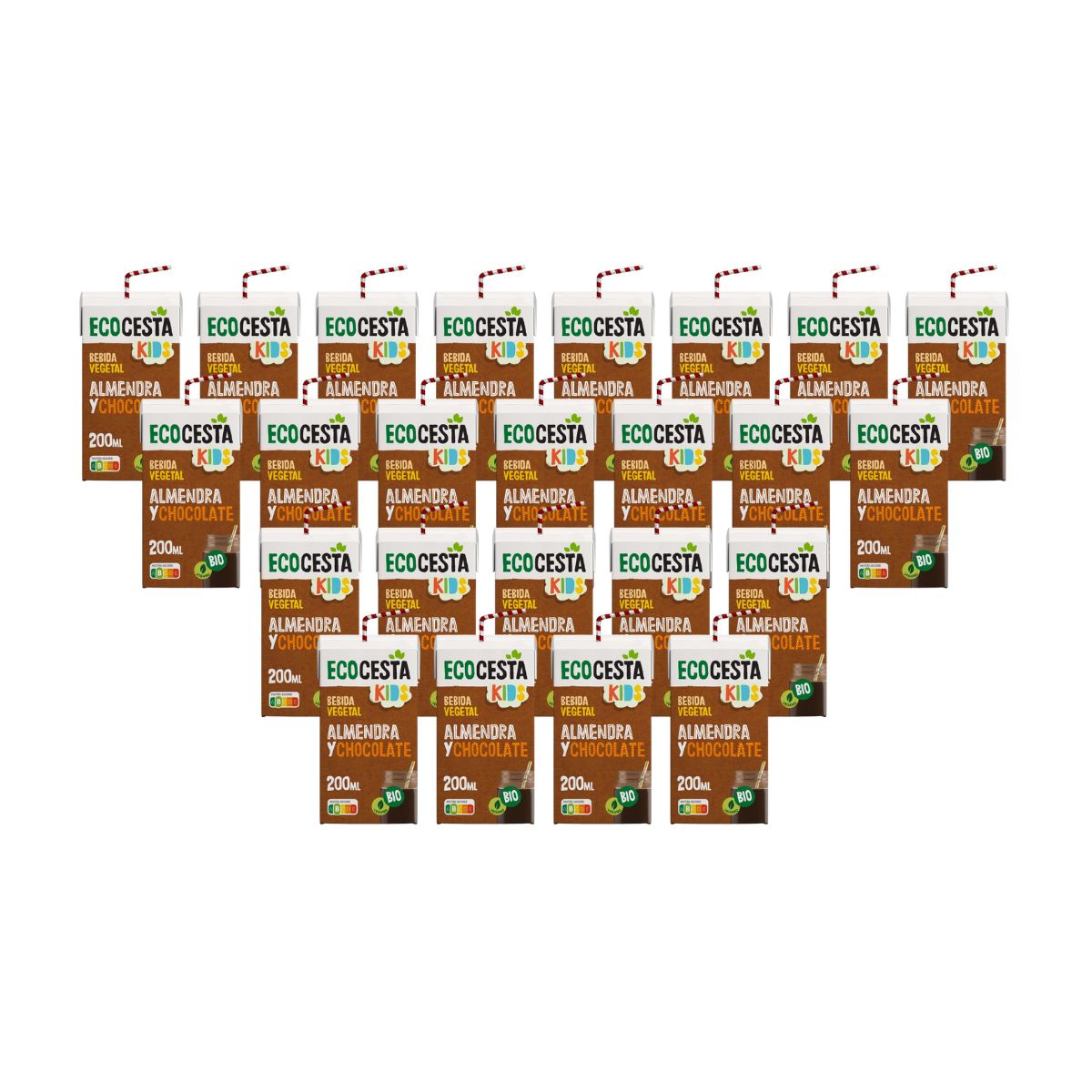 Pack 24 x Bebida Vegetal Mini De Almendra Con Chocolate Bio Ecocesta 200 Ml