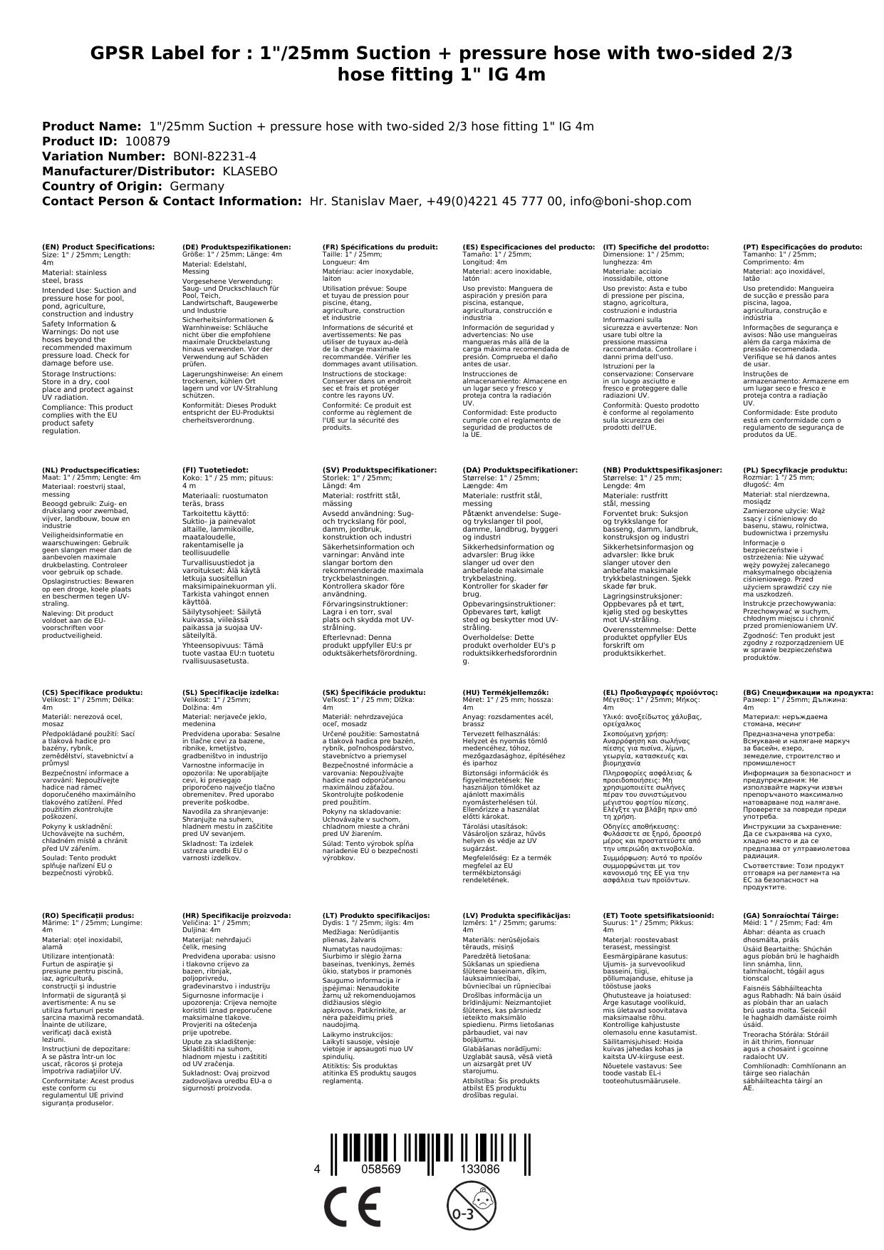 Manguera De Succión Y Presión 25mm, 4m Con Racores_3