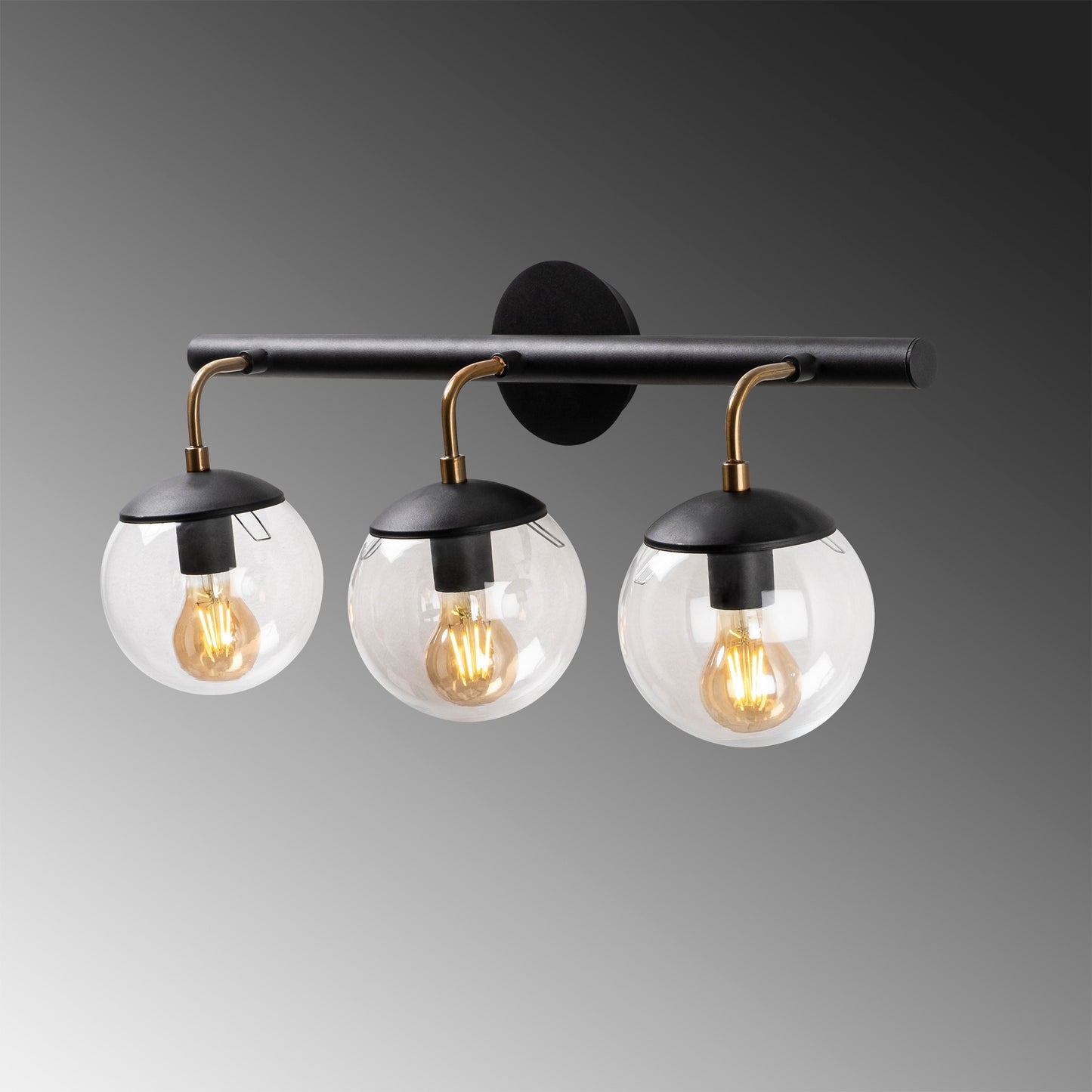 Aplique De Pared, Metal , Negro, 61x28x20, Casquillo 3 X E 27 Max 40 W_5