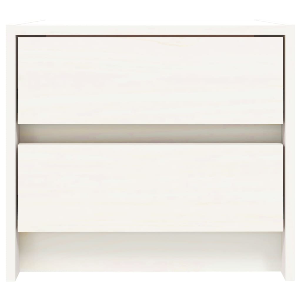 Mesitas De Noche 2 Uds Madera Maciza Pino Blanco 40x31x35,5 Cm_4