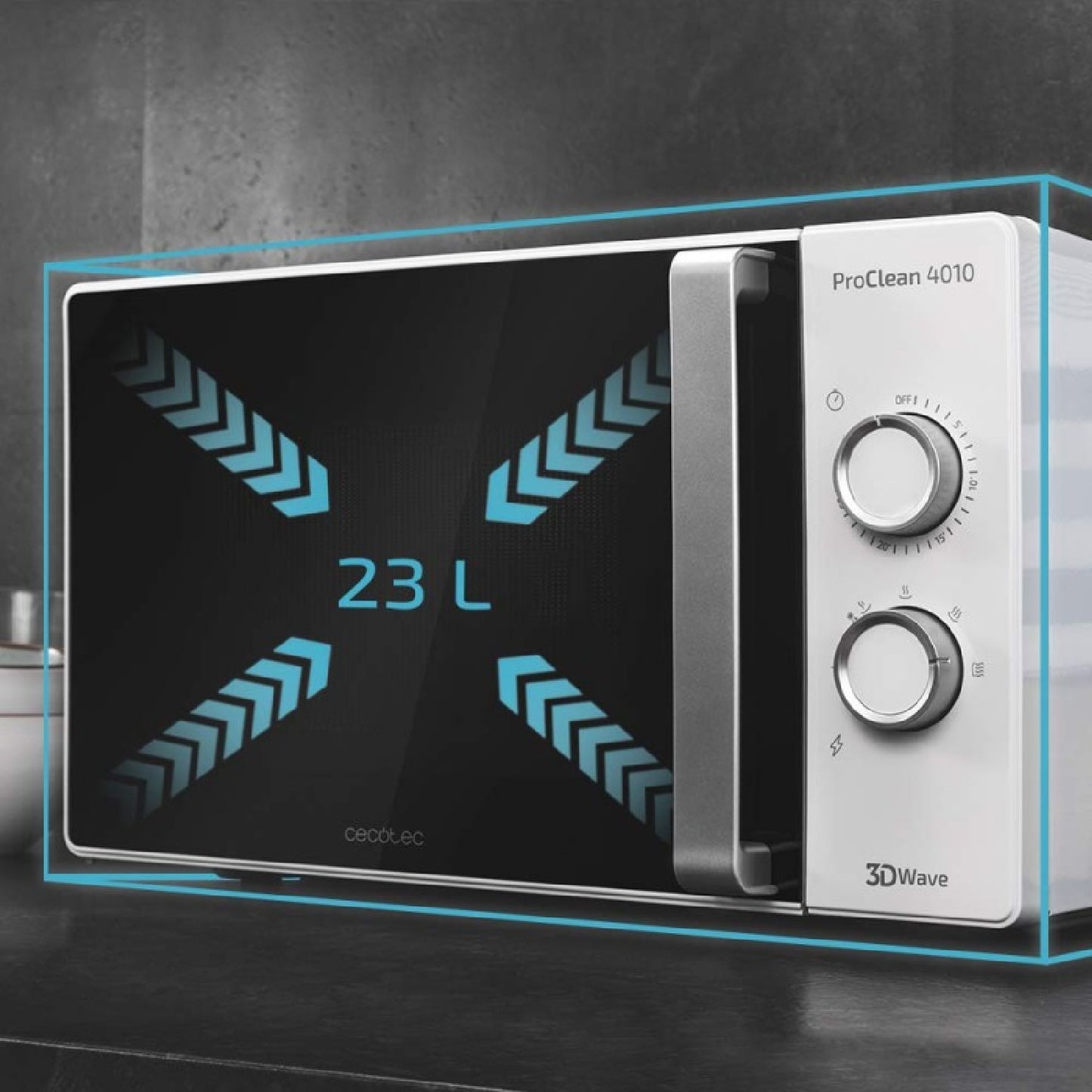 Proclean 4010 Microondas Con Revestimiento Ready2clean Para Una Mejor Limpieza, Tecnología 3dwave, 700 W, 23 L, Diseño Elegante Con Puerta Fullcryst_4