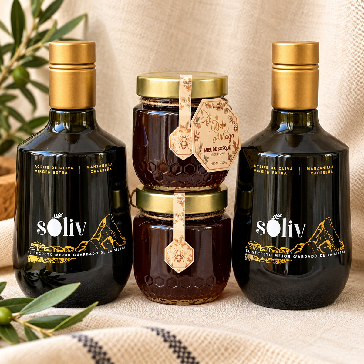 Pack Extremadura | Aceite De Oliva Virgen Extra Premium Cosecha Temprana Y Miel De Bosque | Aove Soliv_4