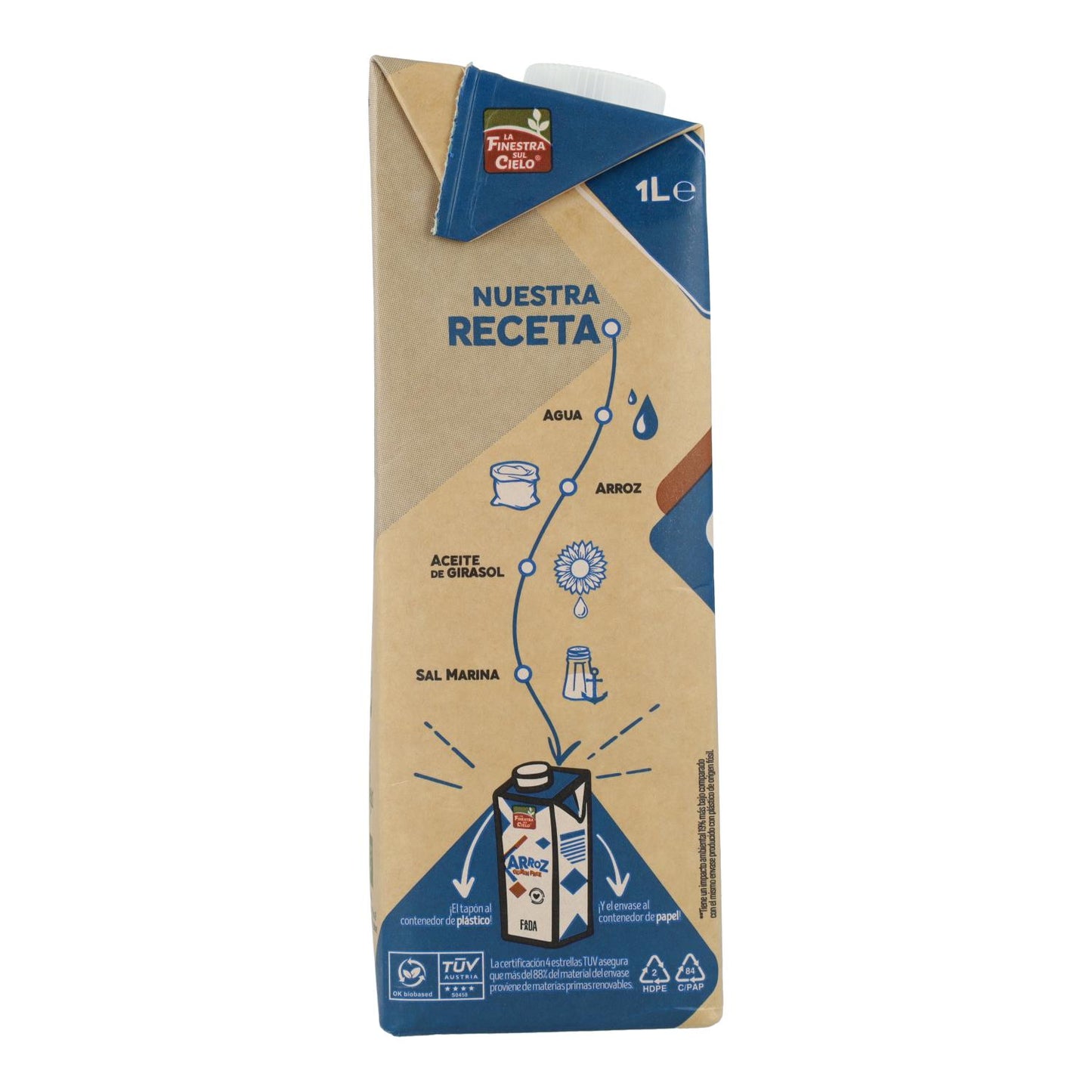 Pack 6 x Bebida de Arroz Sin Gluten La Finestra Sul Cielo 1 L