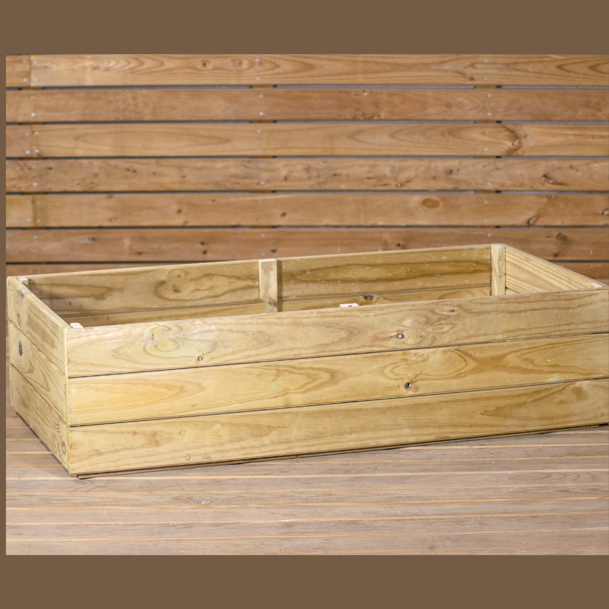 Jardinera De Madera Eko De Pino Tratada Vidahuerto  60x60x30 Cm.