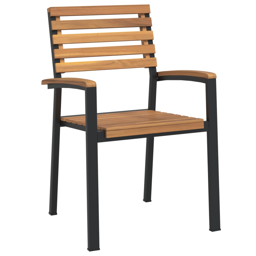 Juego De Comedor De Jardín 9 Pzas Madera Maciza Acacia Y Metal / Vetonek_5