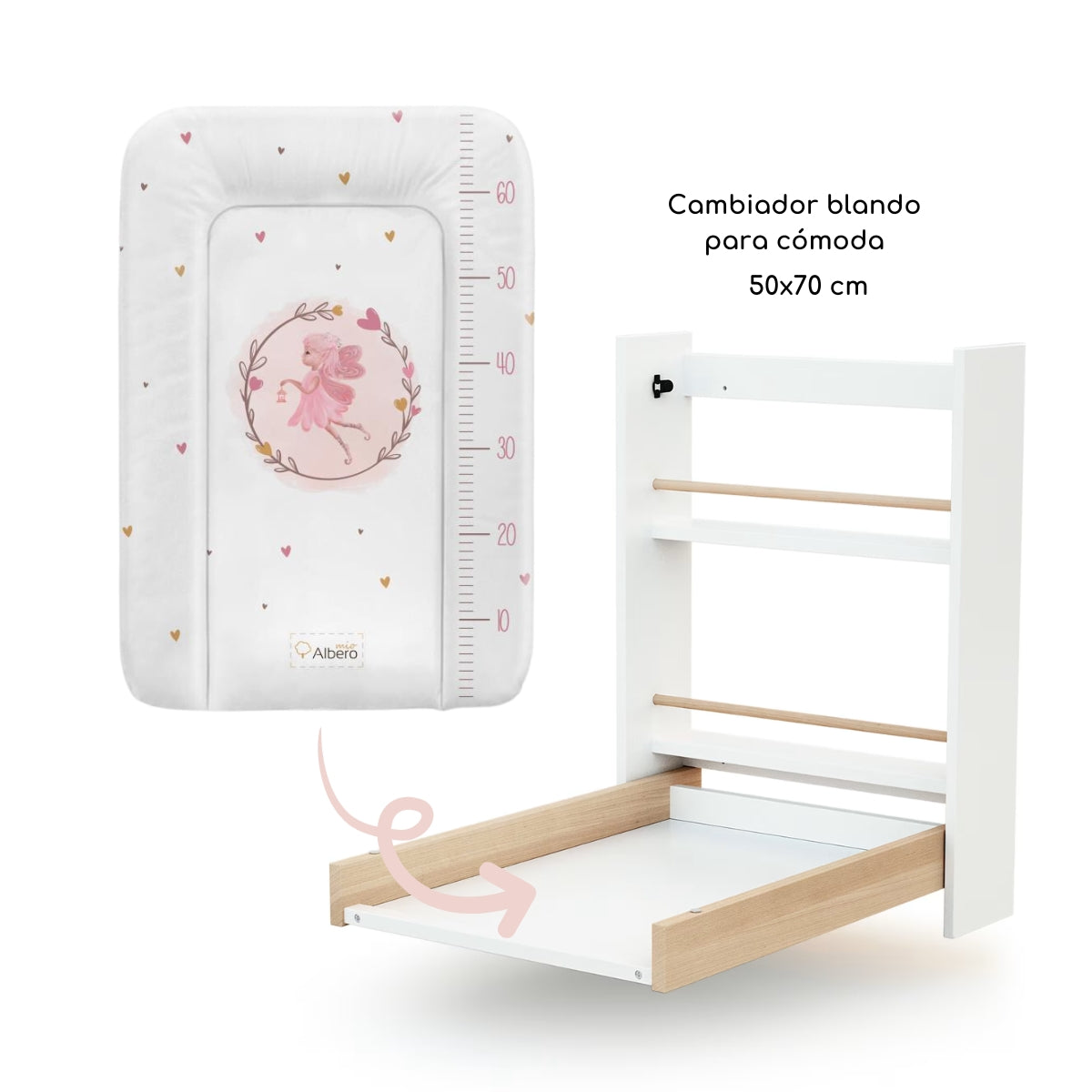 Cambiador Blando Para Comoda 70x50 Fairy