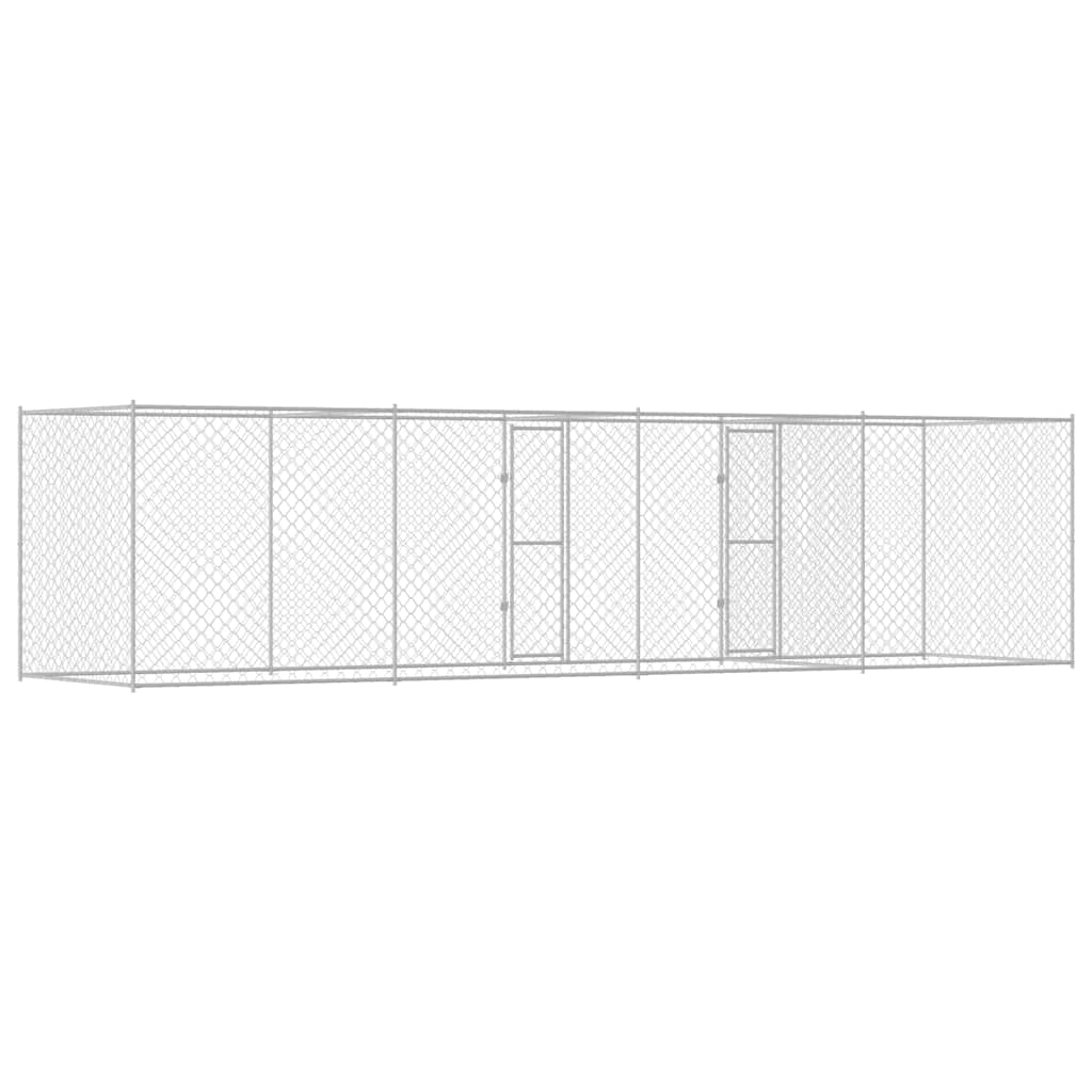 Jaula Para Perro Plateado 800 X 200 X 200 Cm Acero Galvanizado_5