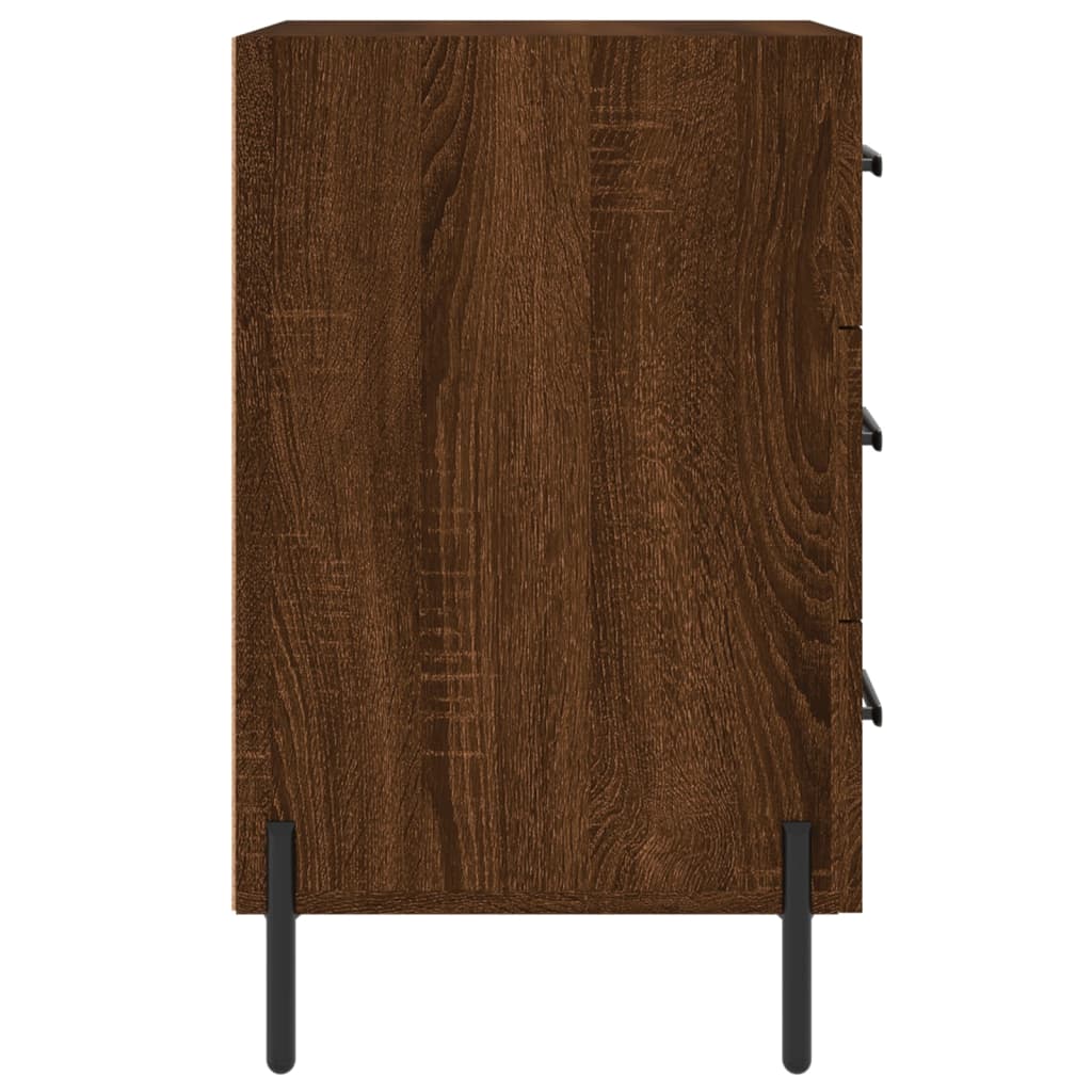 Mesita De Noche Madera De Ingeniería Marrón Roble 40x40x66 Cm_4