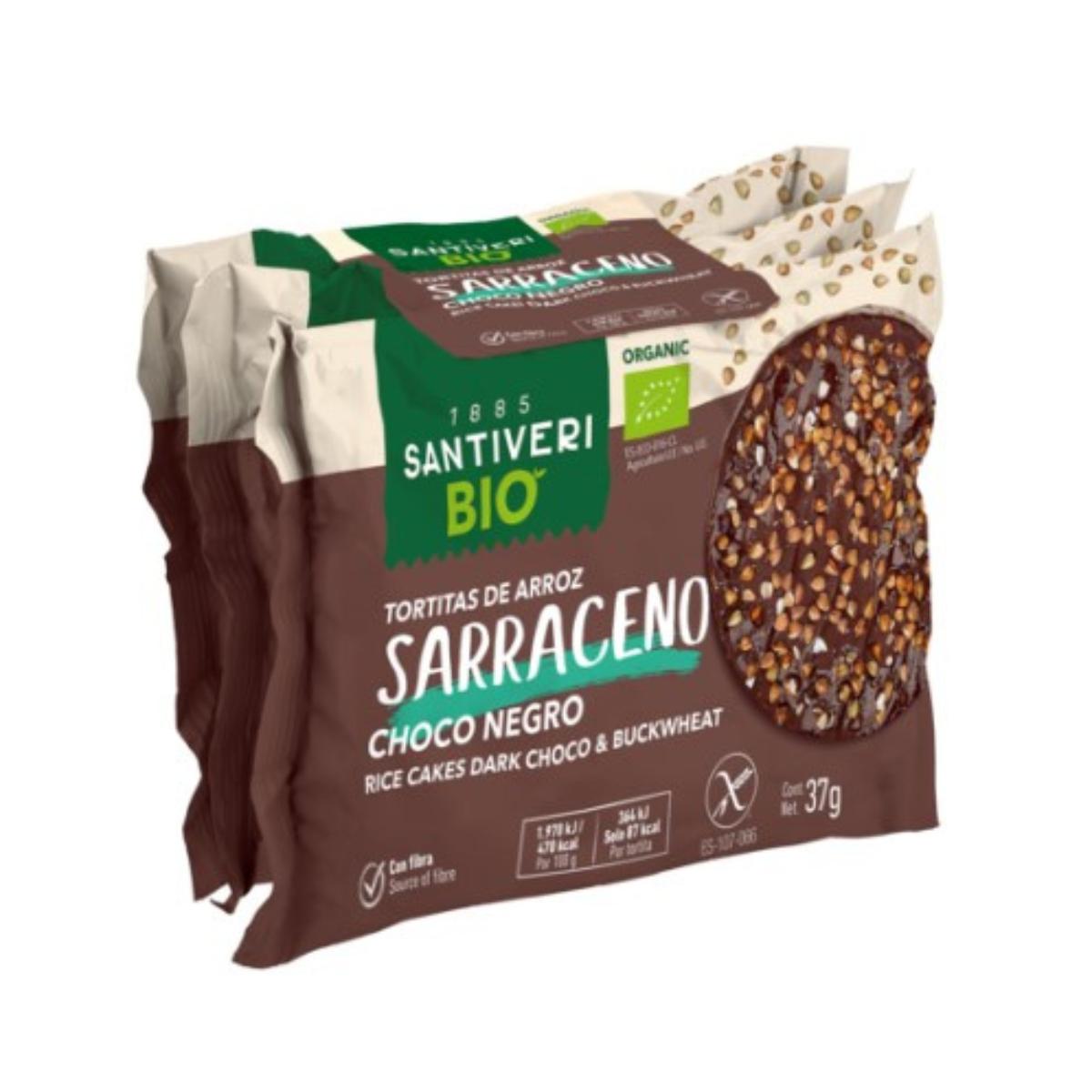 Tortitas de arroz y Trigo sarraceno con chocolate negro BIO 3x37 g.