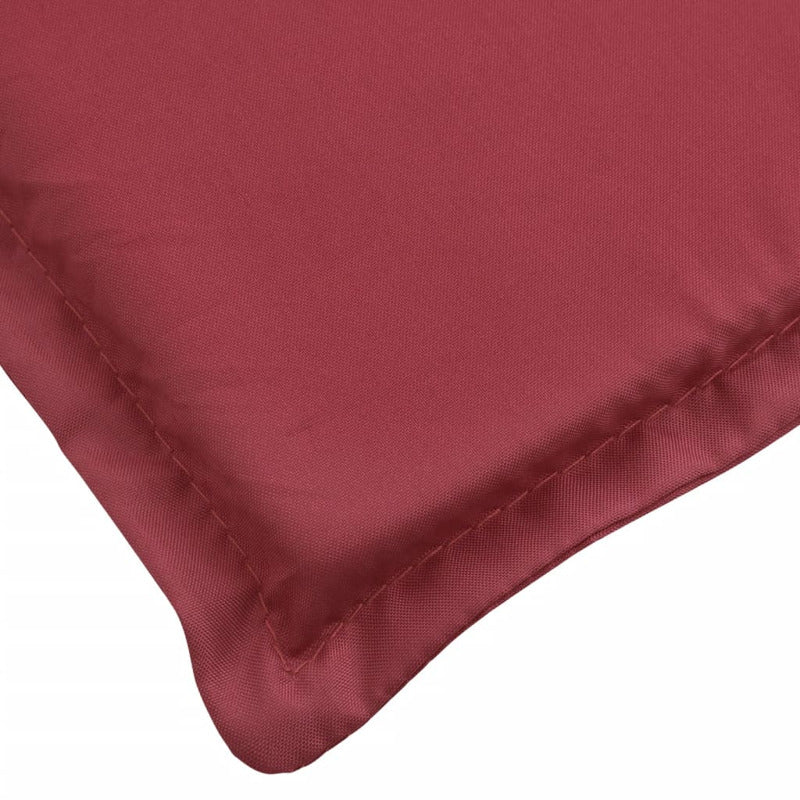 Vidaxl Cojín De Tumbona De Tela Oxford Rojo Tinto 200x50x3 Cm_5