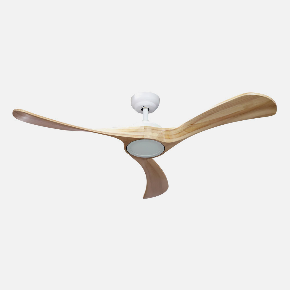 Ventilador Dc Castelo 18w Blanco/haya 3 Aspas 132d Reg. Intensidad 2250lm 3000k-6000k C/remoto, Timer, Mem._1