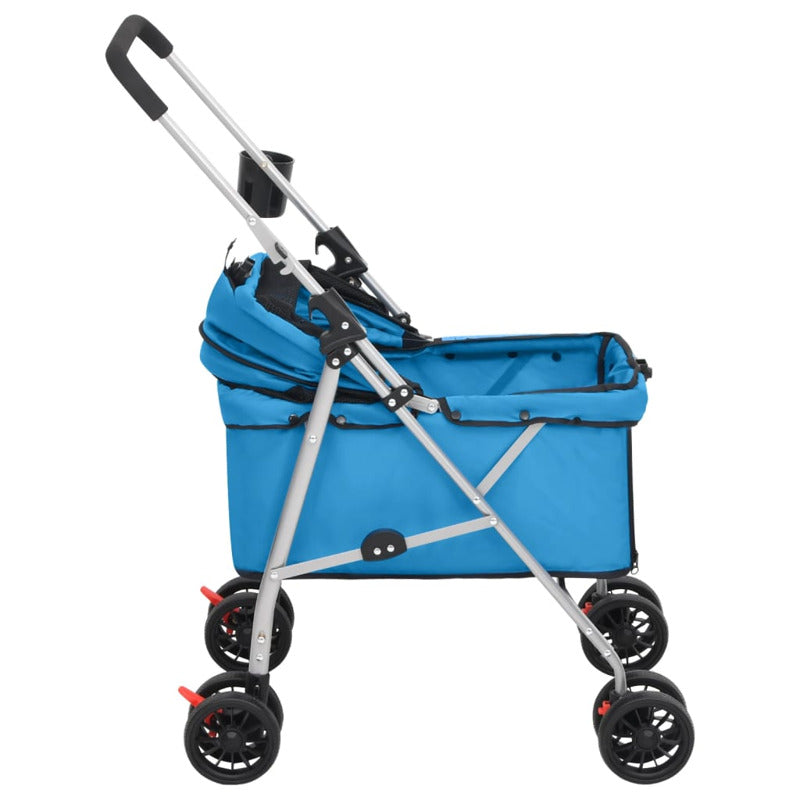 Vidaxl Cochecito Para Perros Plegable Tela Oxford Azul 76x50x100 Cm_5