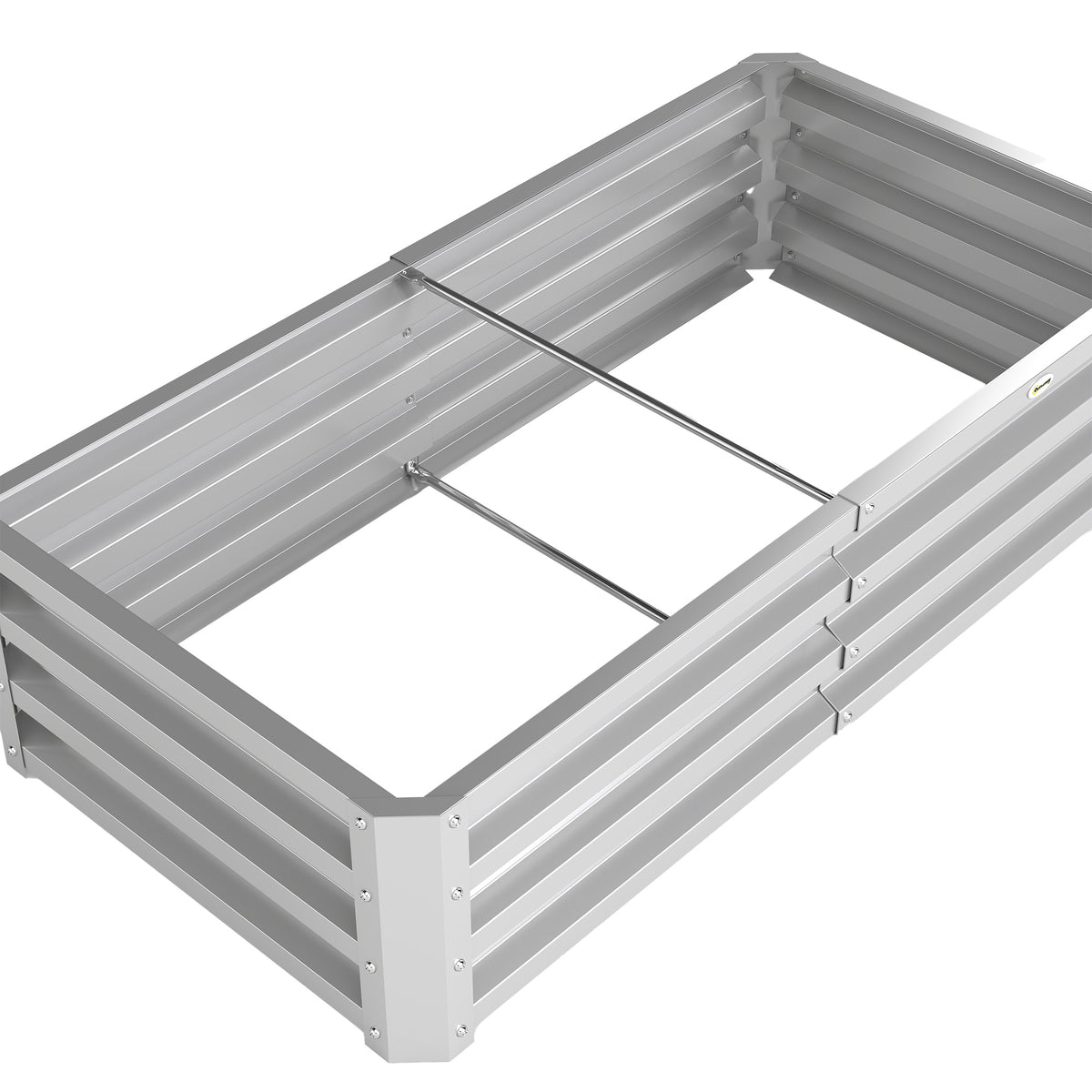 Jardinera Elevada Outsunny Acero Galvanizado Plata 120x60x30.5 Cm_5