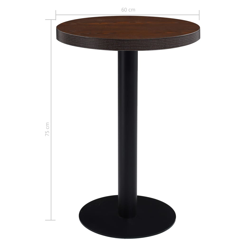 Mesa De Bistró Mdf Marrón Oscuro 60 Cm_3