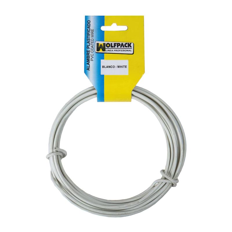 Alambre Plastificado (rollo 20 Metros) Blanco Nº 16 / 2.7 Mm._0