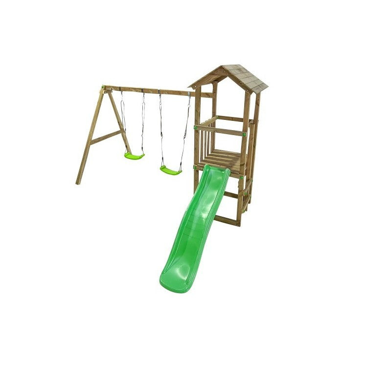 Parque Infantil Masgames Carlit M Techo De Madera Con Columpio Doble.