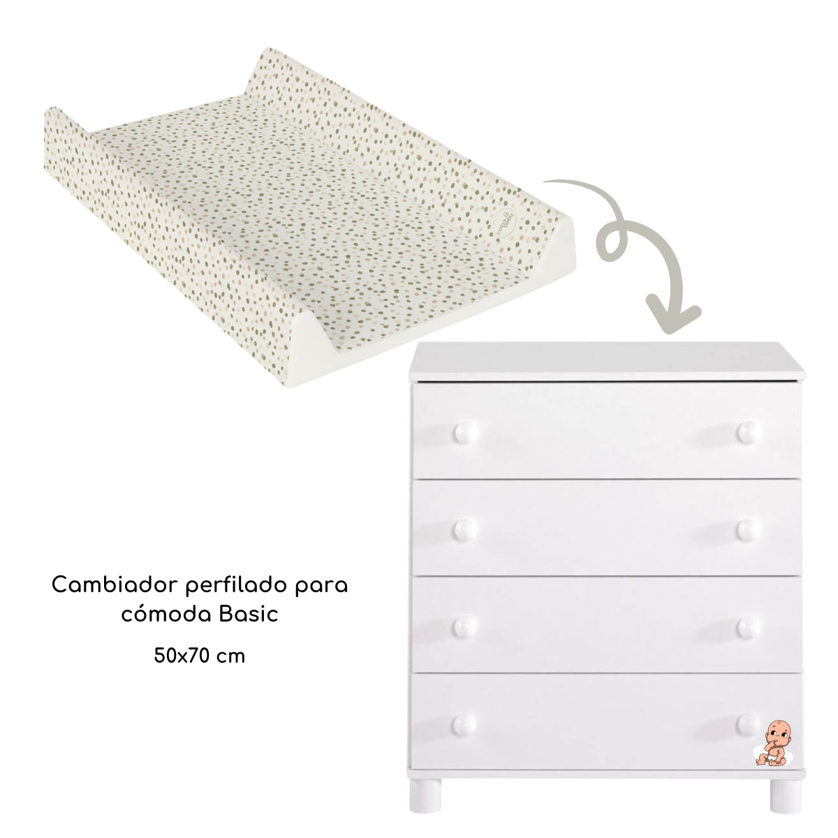 Cambiador Perfilado Para Cómoda Basic Spots