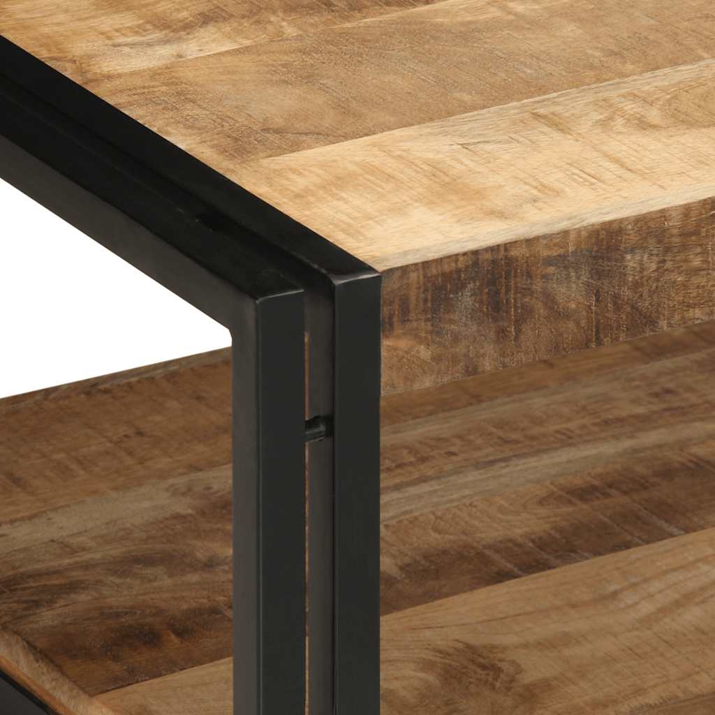 Mesa De Centro 90x50x38 Cm De Madera Maciza De Mango_4