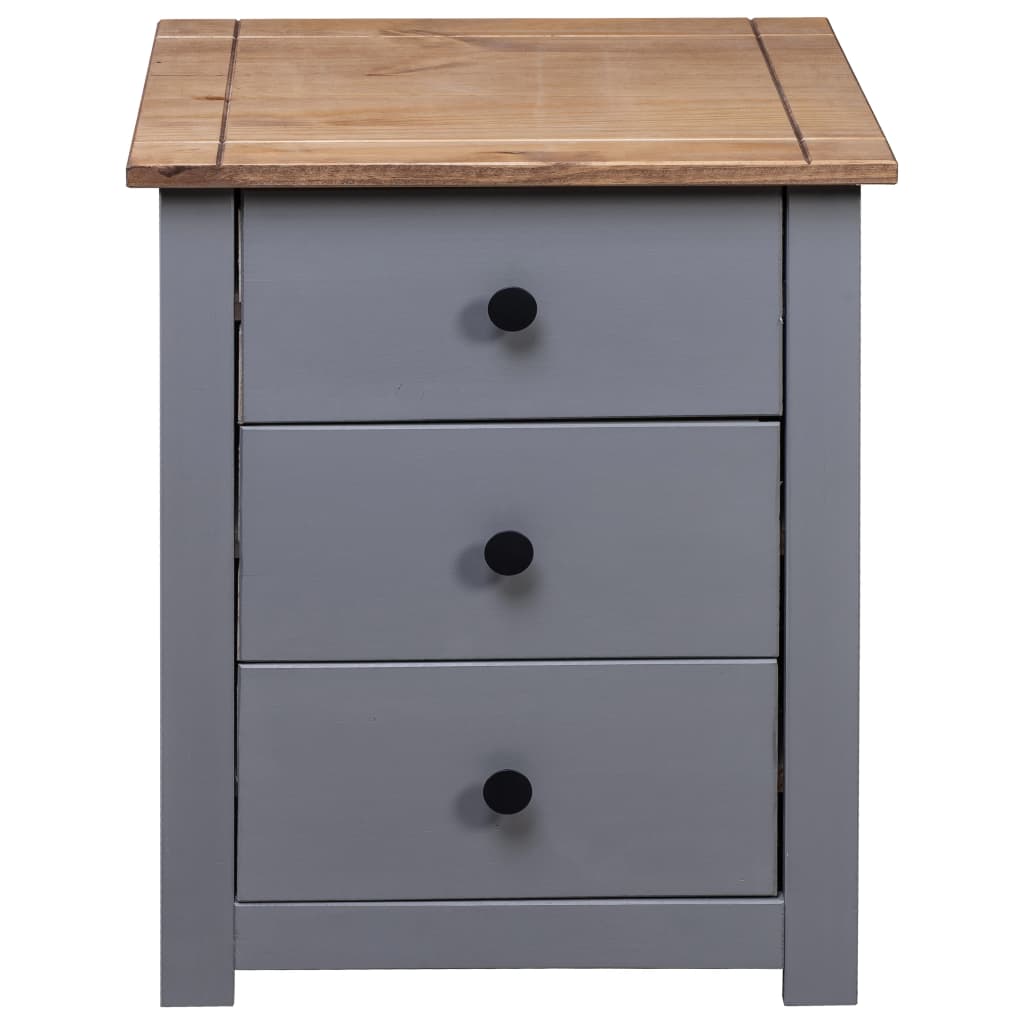 Mesita De Noche De Madera Maciza Pino Estilo Panamá 46x40x57 Cm_4
