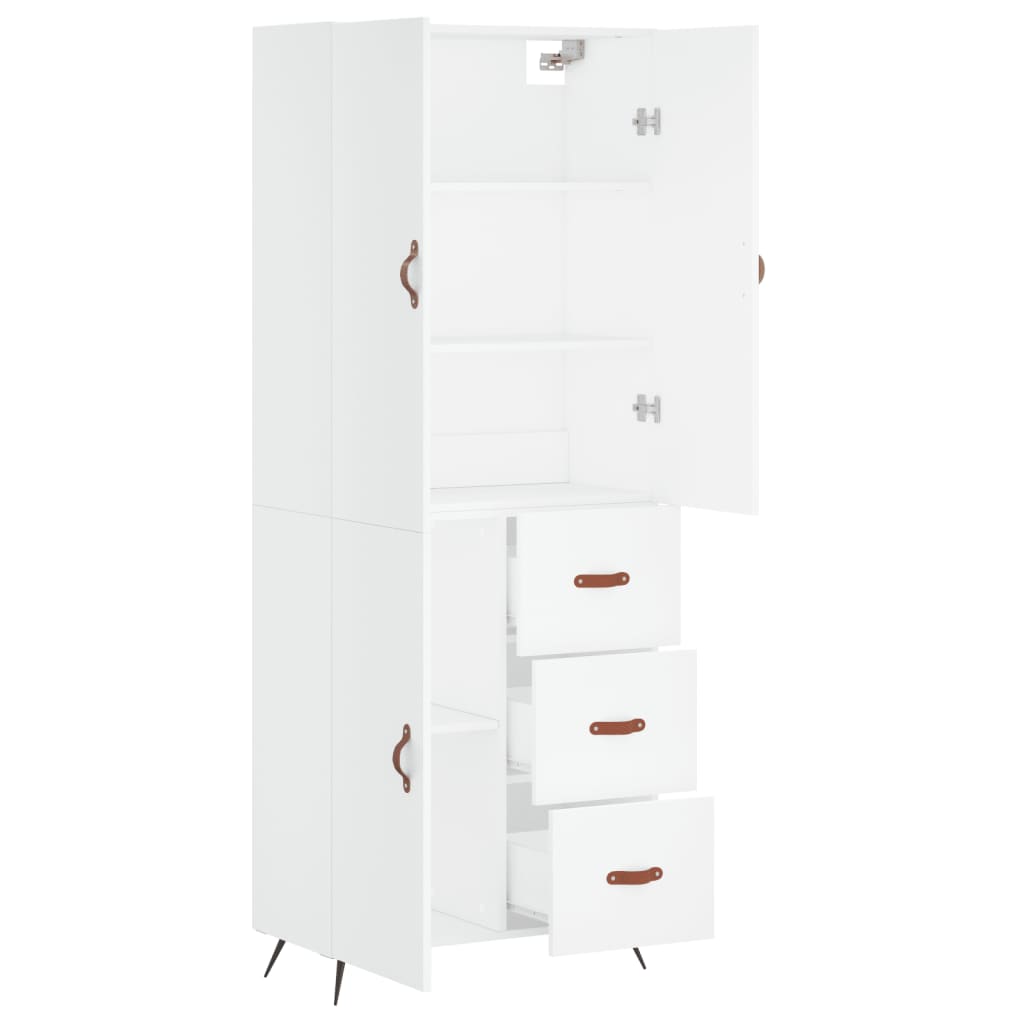 Aparador Alto Madera Contrachapada Blanco 69,5x34x180 Cm_3