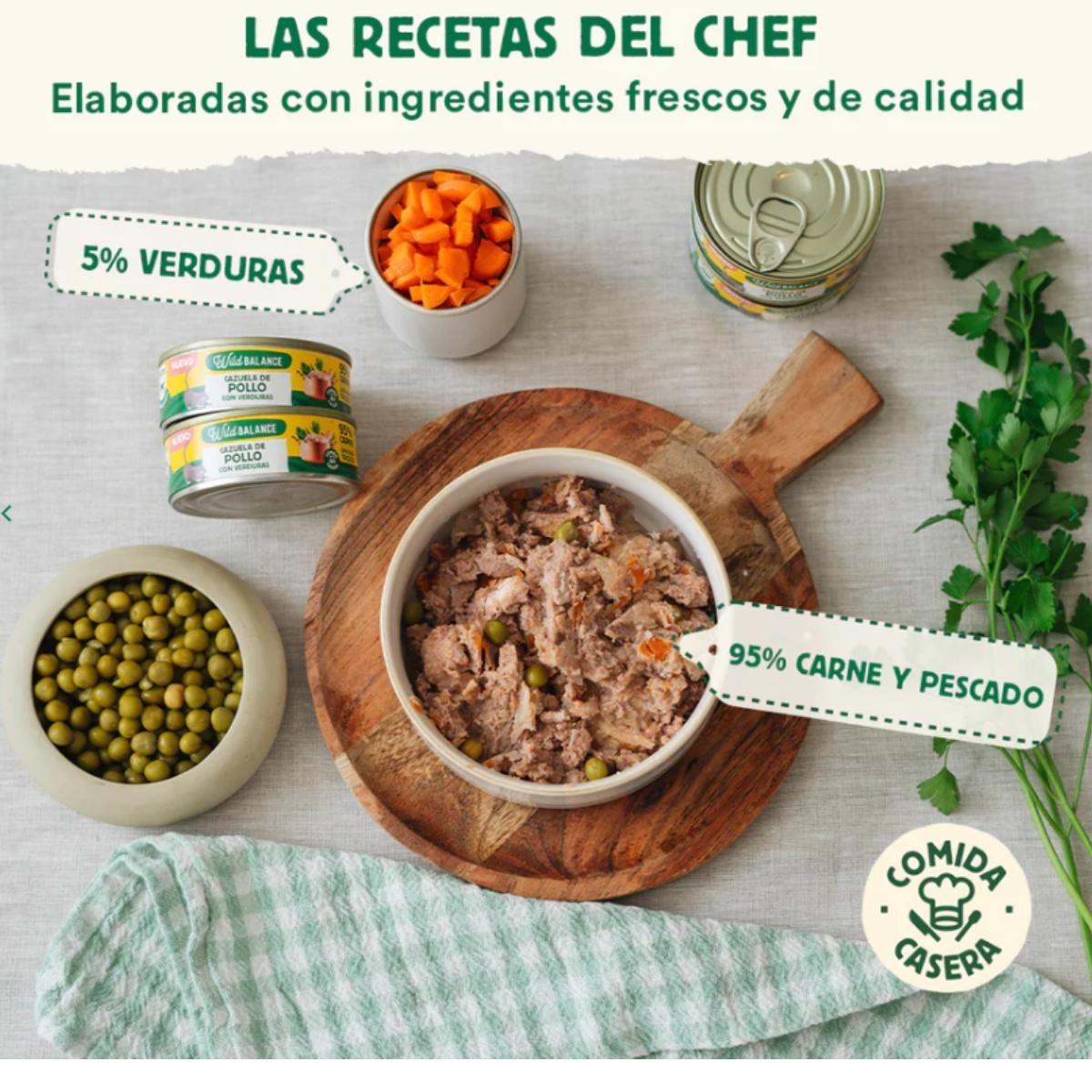 Pack Cazuela de pollo para gatos 6 x 80 g Wild Balance