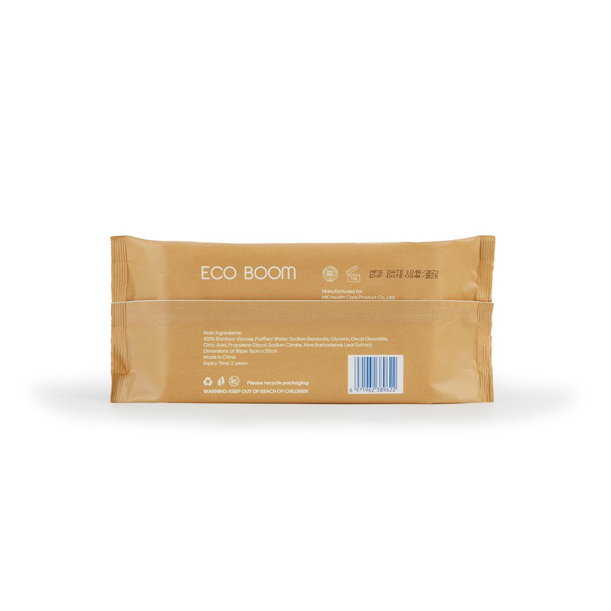 Toallitas biodegradables de Bambú Ecoboom 60 uds
