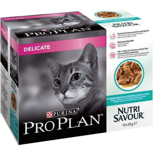 Pack 10 PRO PLAN Gato Delicate Pescado del Océano 85 g