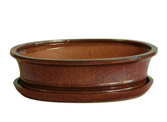 Tiesto Oval Rojo Con Plato 21x17x7cm