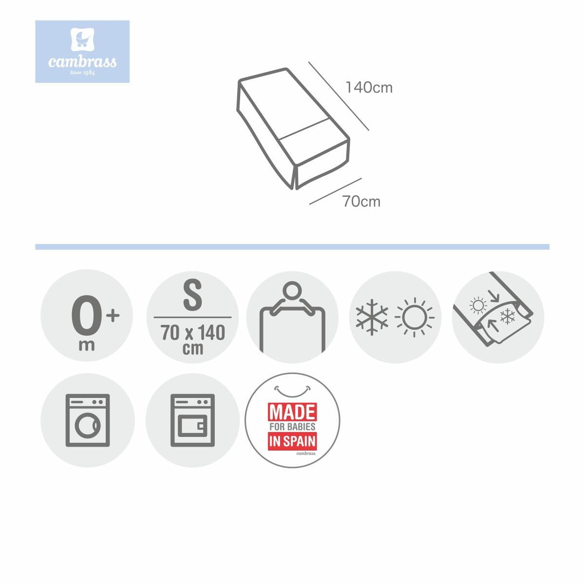 Colcha y protector para cuna diseño Star de Cambrass 70x140 cm. Star Rosa