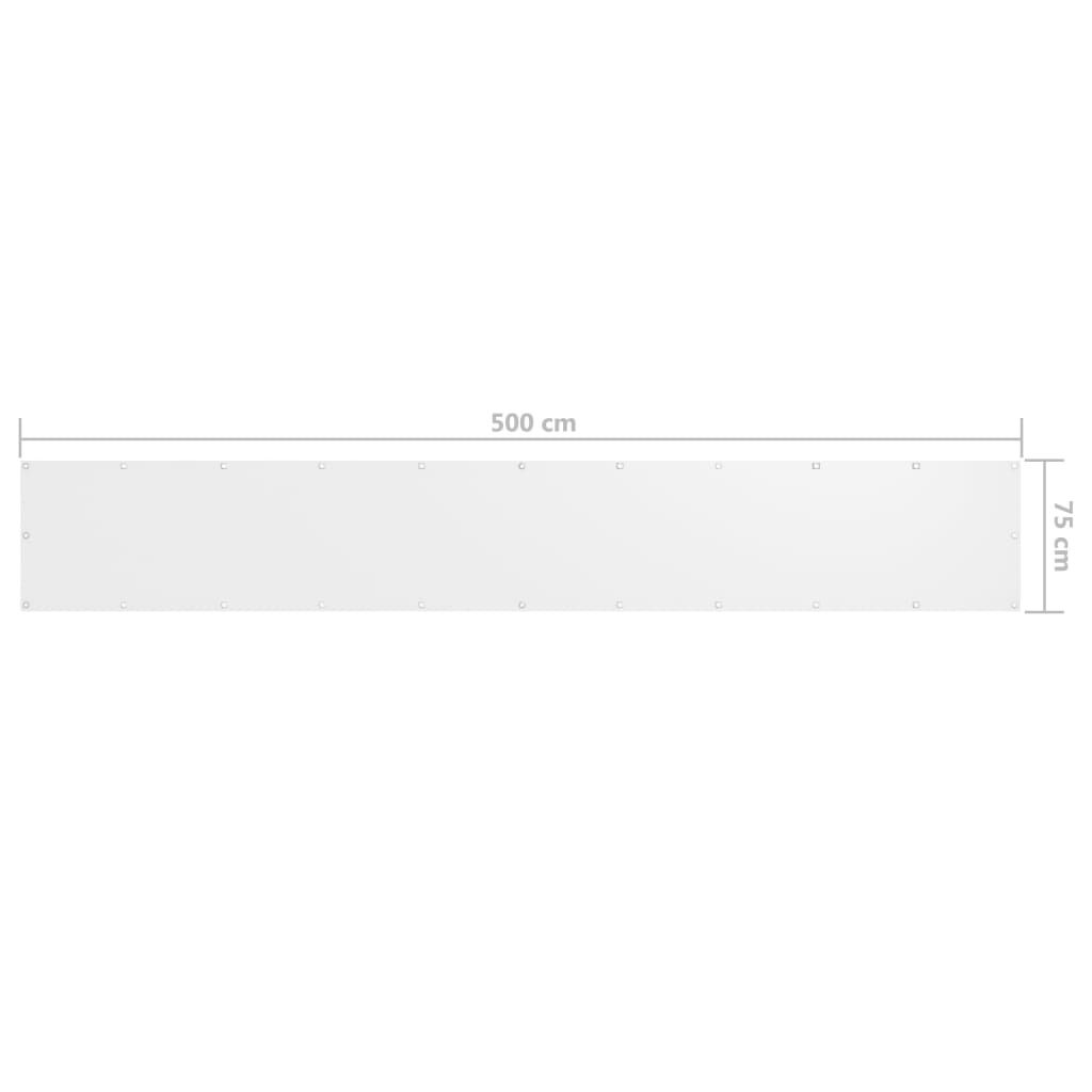 Vidaxl Toldo Para Balcón Tela Oxford Blanco 75x500 Cm_4